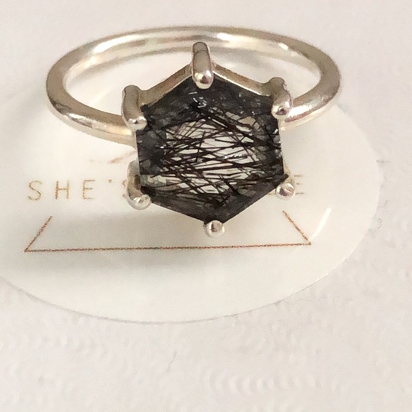 Tourmalinated Quartz Ring - Picture 6 of 7